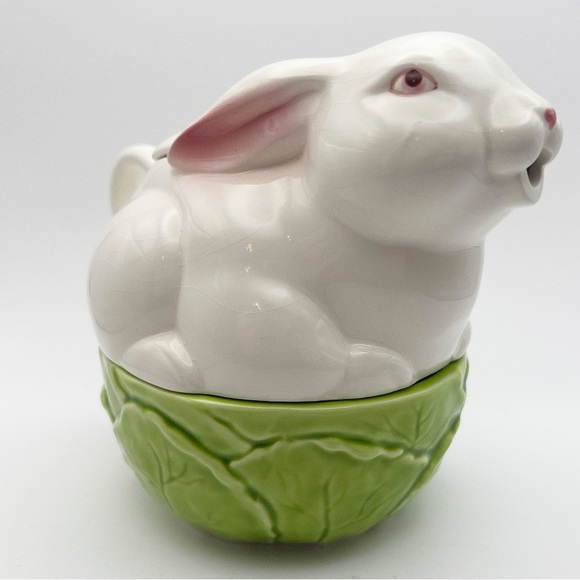 Ceramic Rabbit Mug with Green Base - Picture 3 of 4